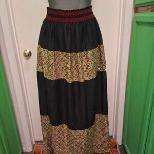 Black and yellow maxi skirt